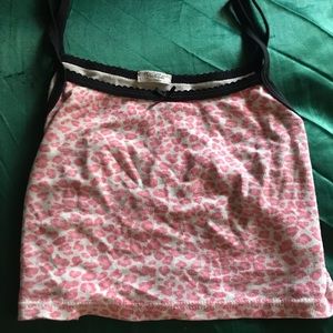 Pink cheetah print cropped tank. Brandy Melville
